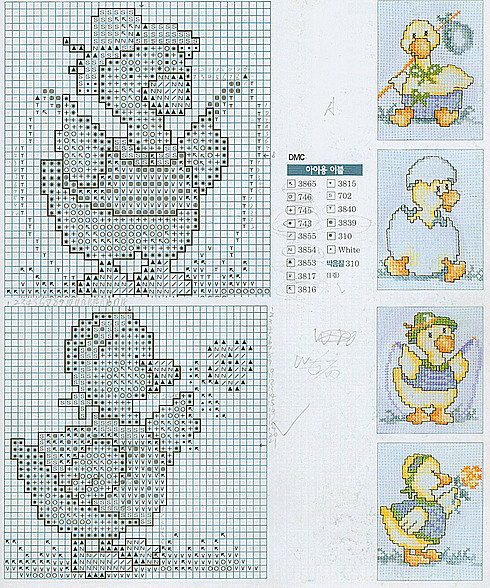 Schema punto croce Tema pulcino