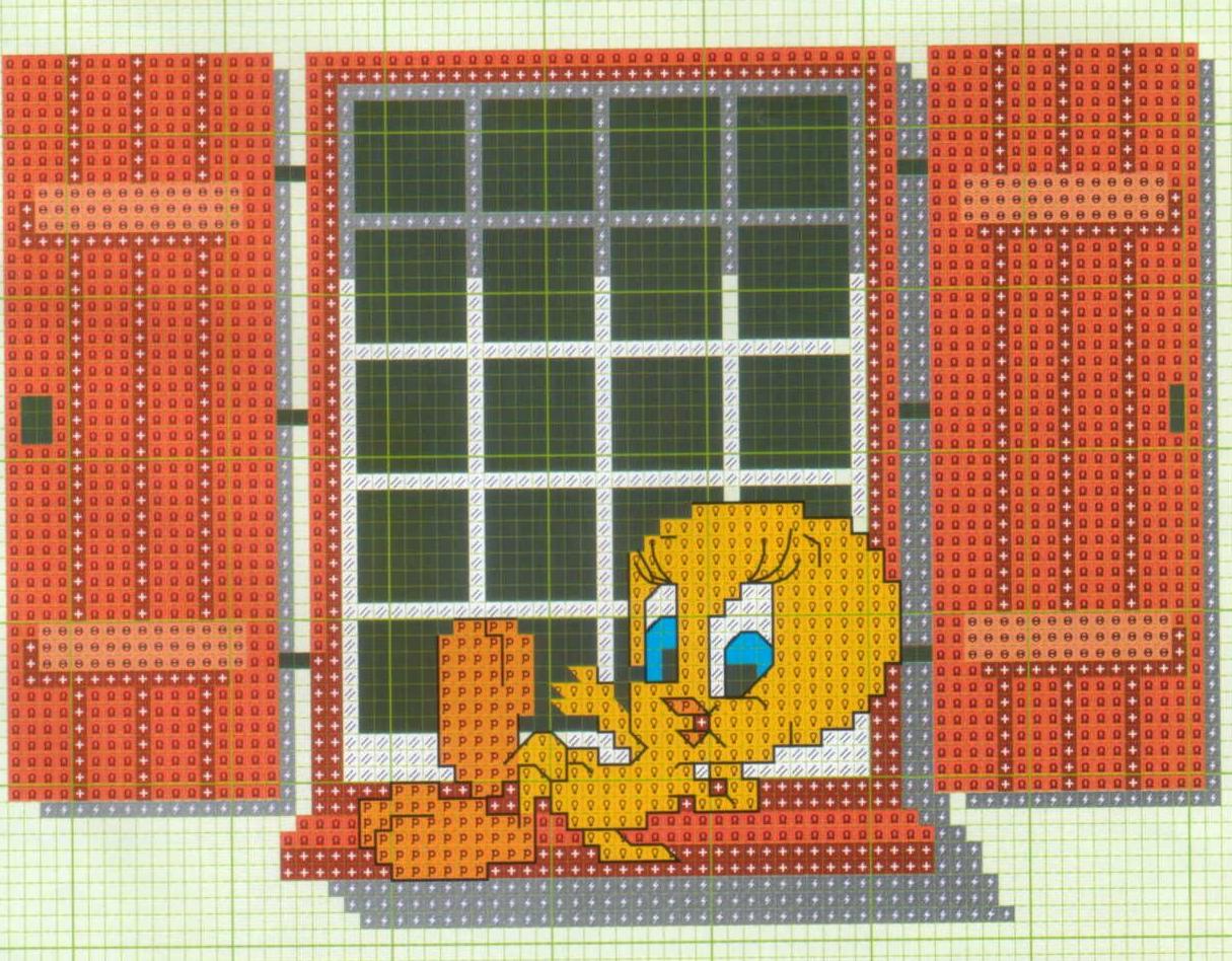 Schema punto croce Titti finestra