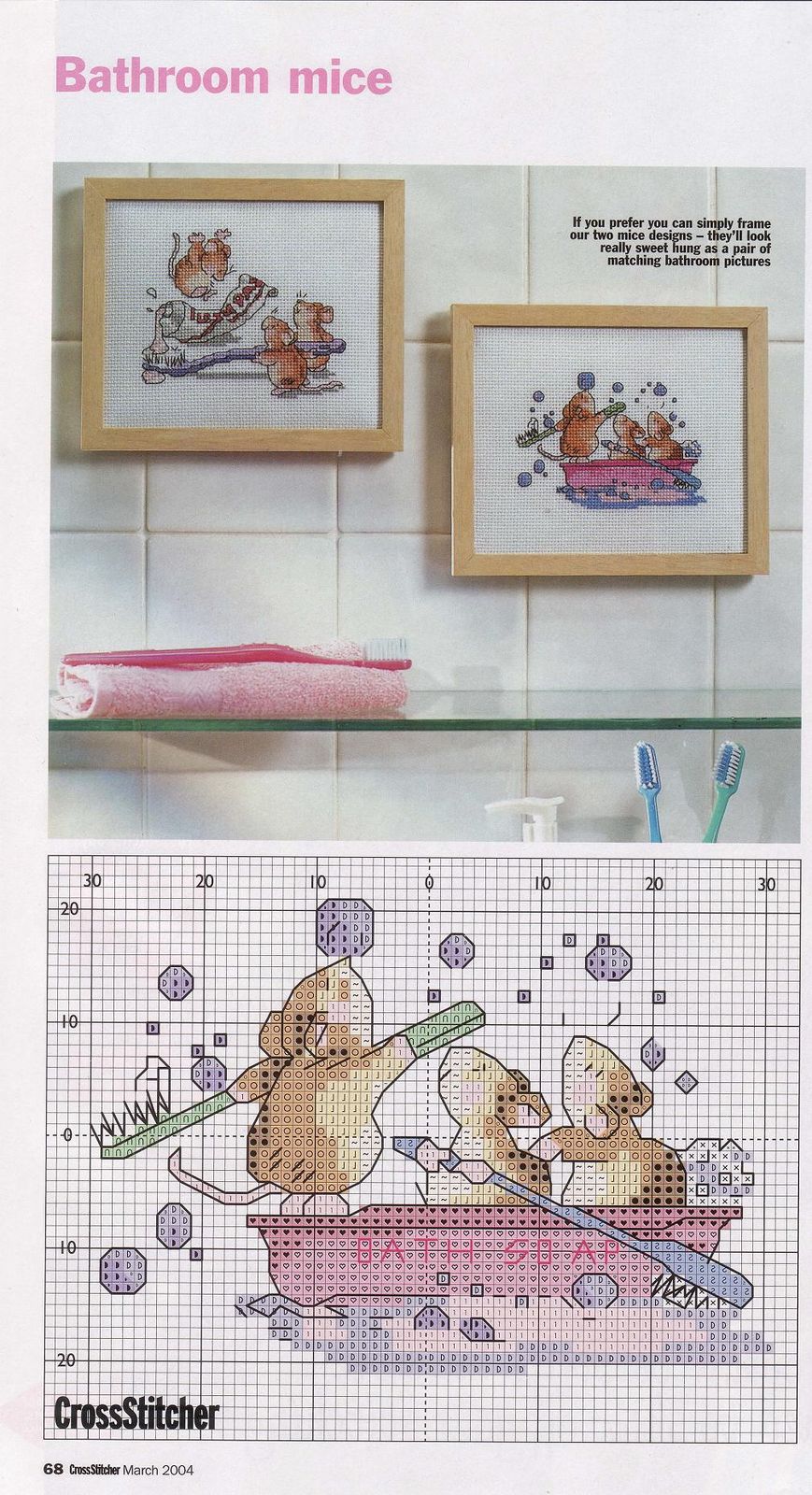 Schema punto croce Topi in bagno