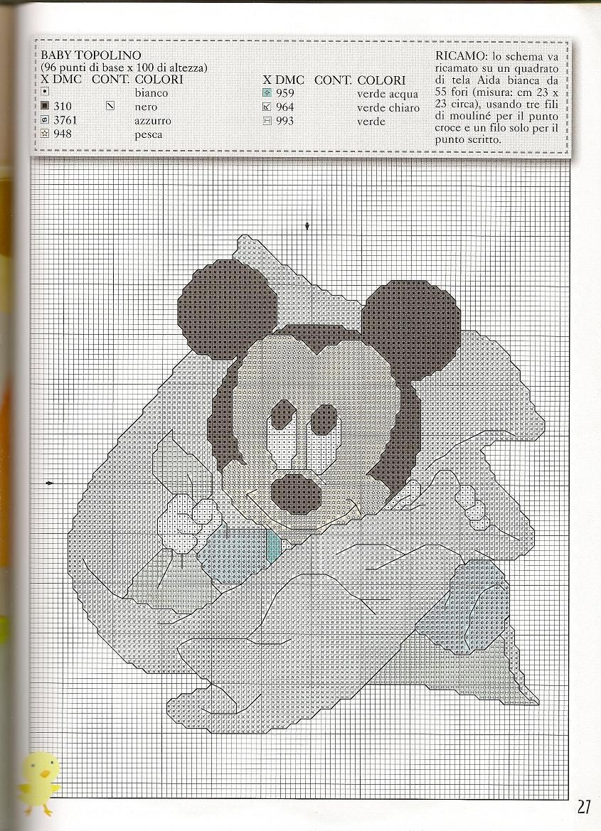 Schema punto croce Topolino baby