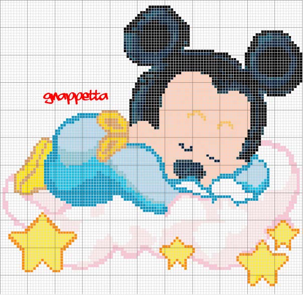 Schema punto croce Topolino gnappetta