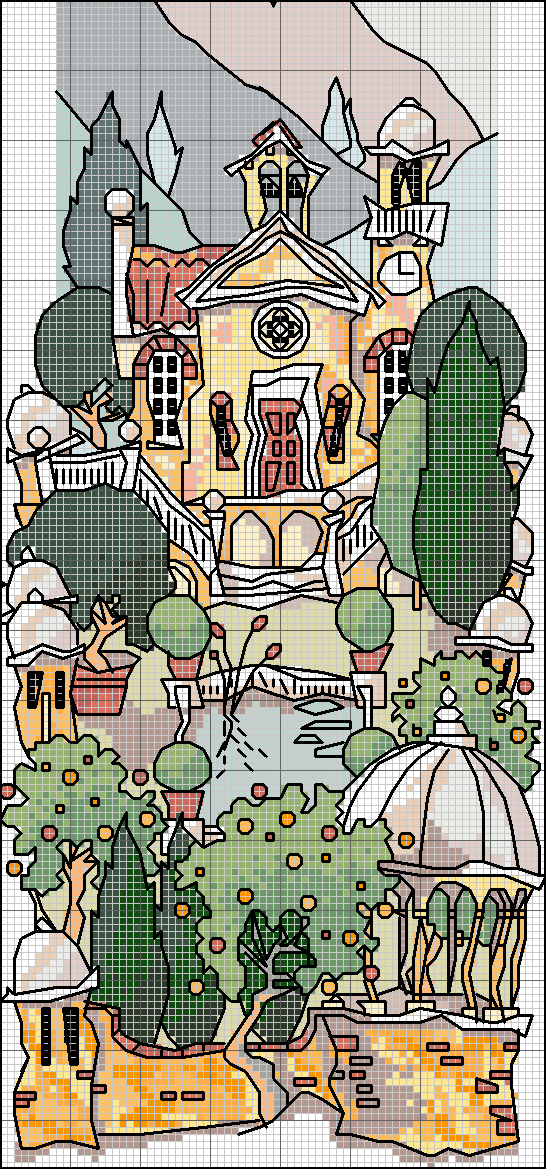 Schema punto croce Toscana 2