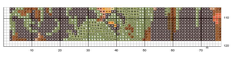 Schema punto croce Toscana celeste 3