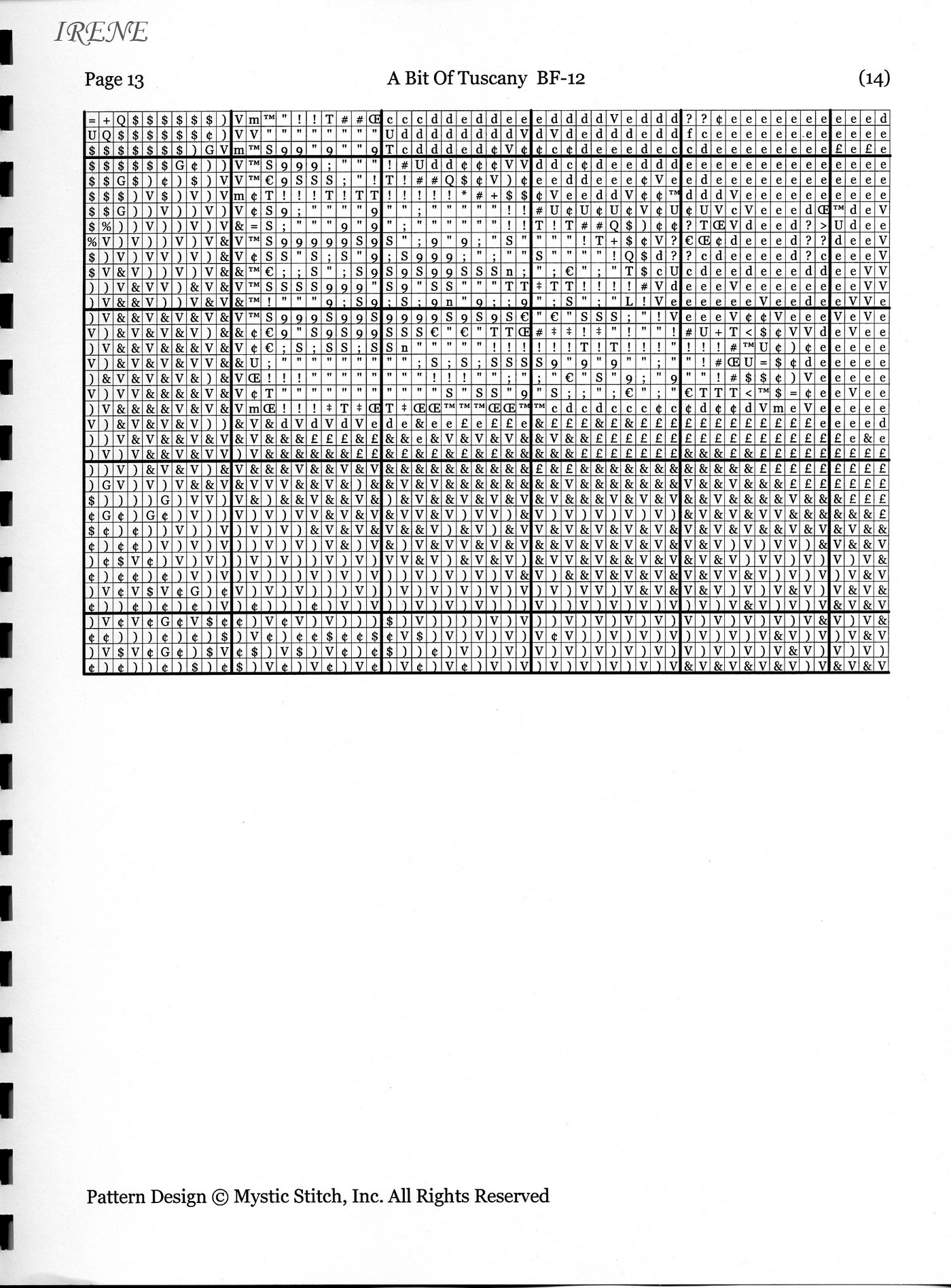 Schema punto croce Toscana vino 15