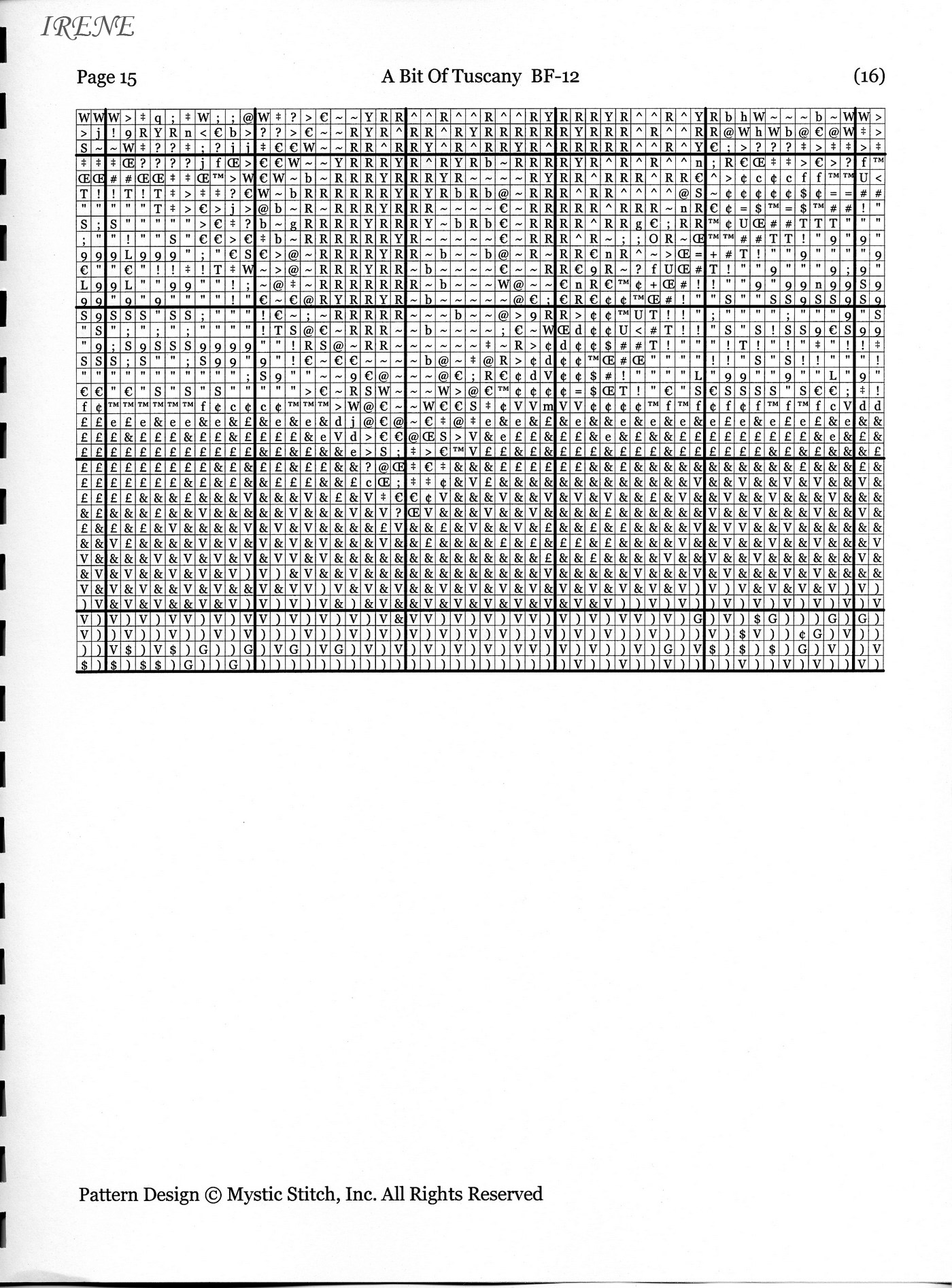 Schema punto croce Toscana vino 17