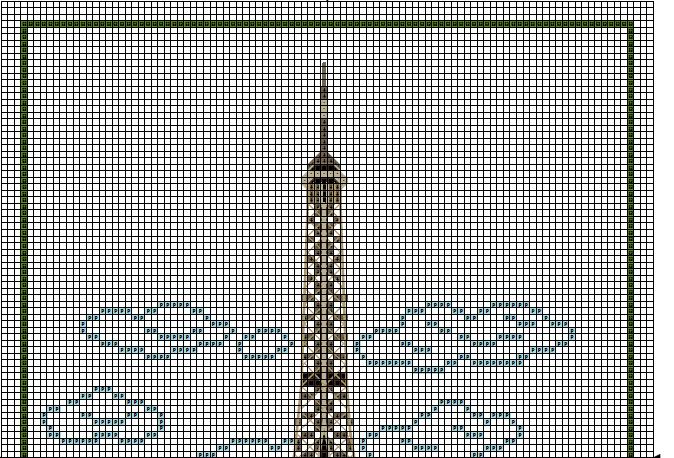 Schema punto croce Tour eiffel 1
