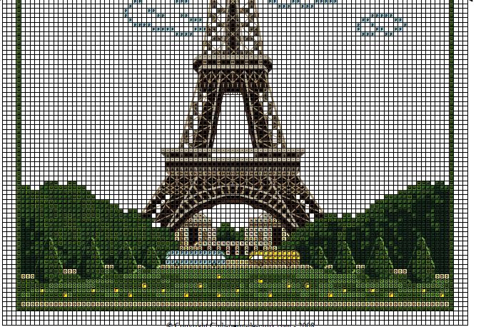 Schema punto croce Tour eiffel 2