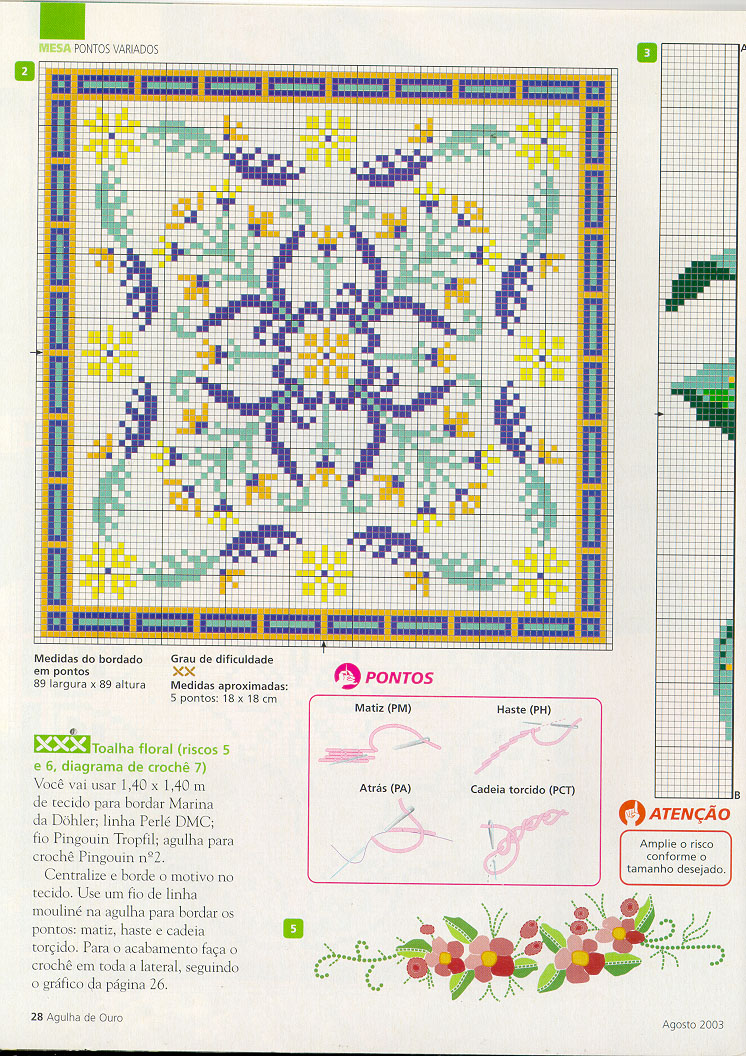 Schema punto croce Tovaglia piastrelle 3