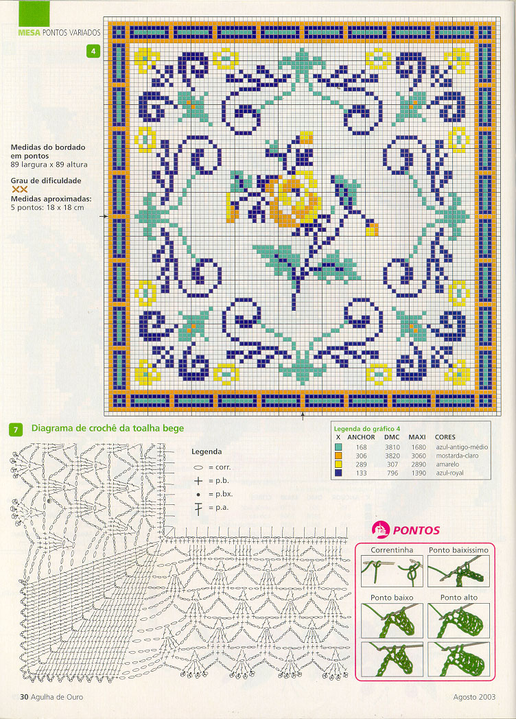 Schema punto croce Tovaglia piastrelle 5