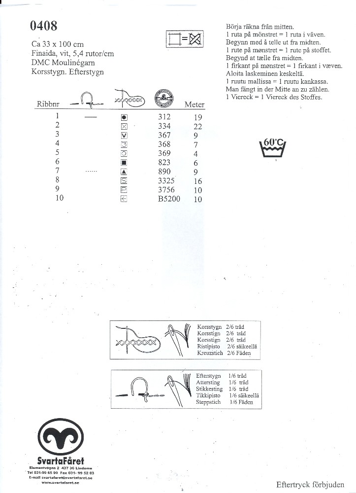 Schema punto croce Tovaglietta 8