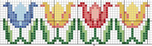 Schema punto croce Tulipani bar