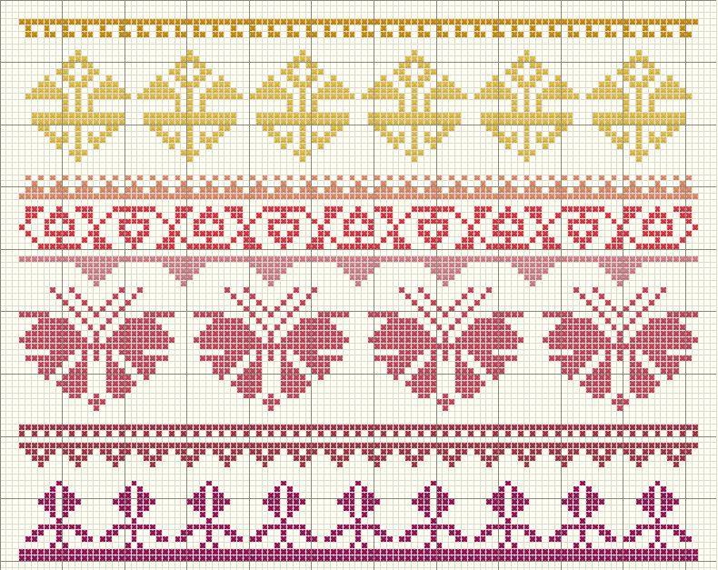 Schema punto croce Turkish sampler 1