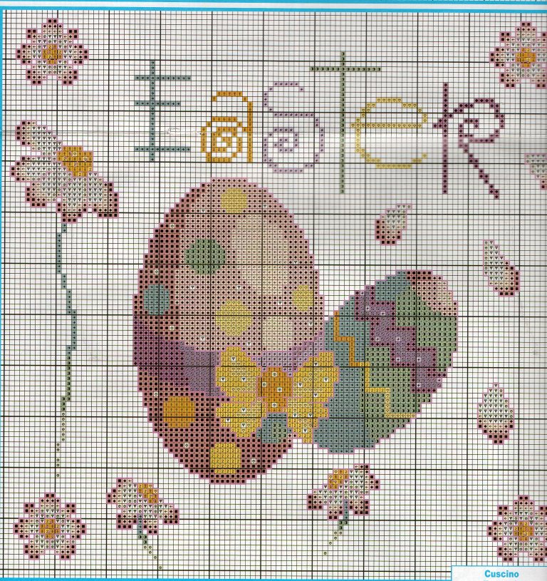 Schema punto croce Uova di pasqua