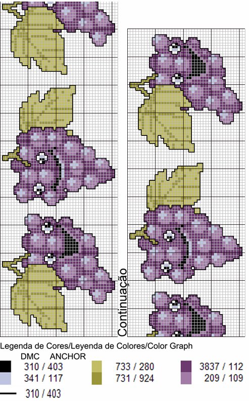 Schema punto croce Uva