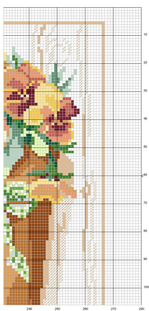 Schema punto croce Vasi fiori 7
