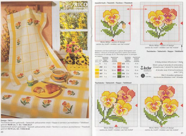Schema punto croce Viola del pensiero