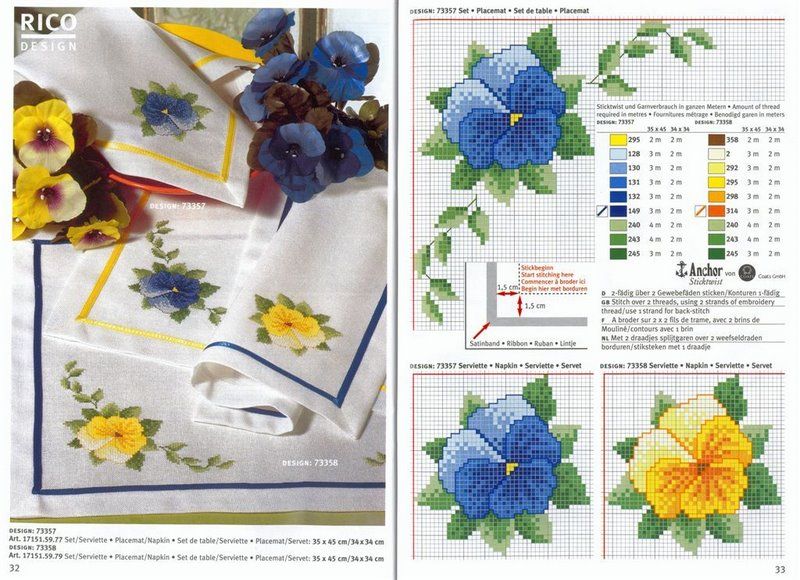 Schema punto croce Violette