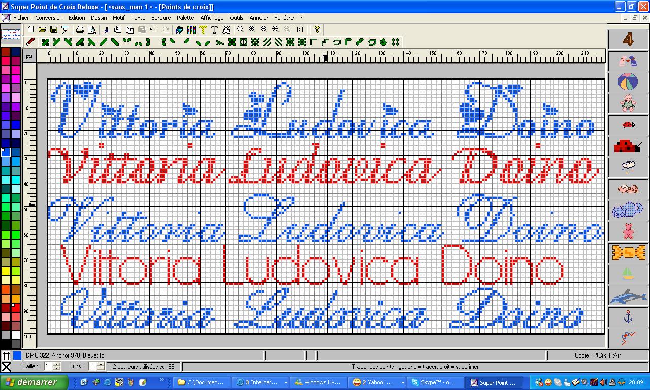 Schema punto croce Vittoria ludovica