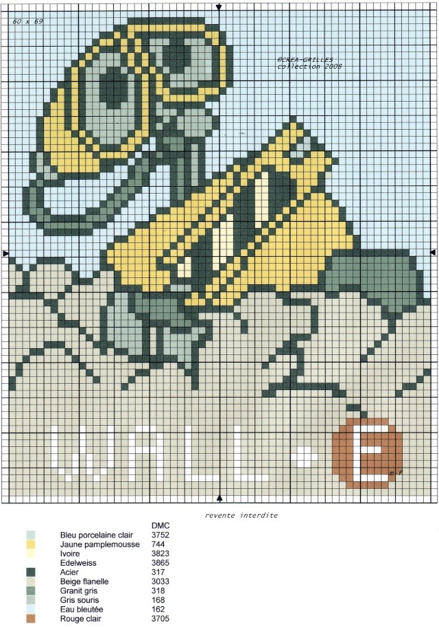 Schema punto croce Wall e 11