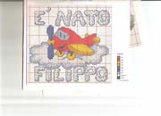 Schema punto croce Aereoplano nascita Filippo