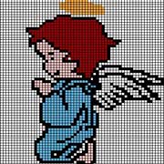 Schema punto croce Angelo che prega