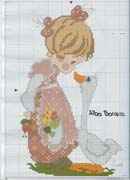 Schema punto croce Bimba ed oca