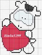 Schema punto croce Mucchina con cuore in bocca