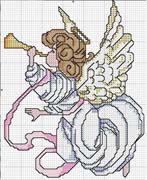 Schema punto croce angelo suona 