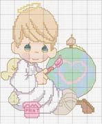 Schema punto croce angioletto cuore