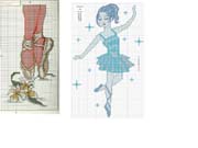 Schema punto croce ballerina piedi 