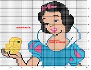 Schema punto croce biancaneve pulcino 