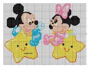 Schema punto croce minnie topolino 