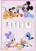 Schema punto croce paperini pluto topolino