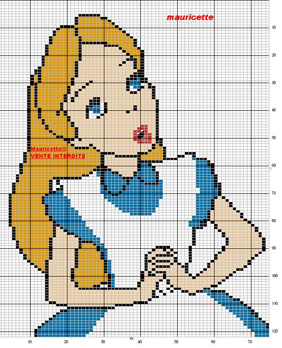 Schema punto croce Alice 2