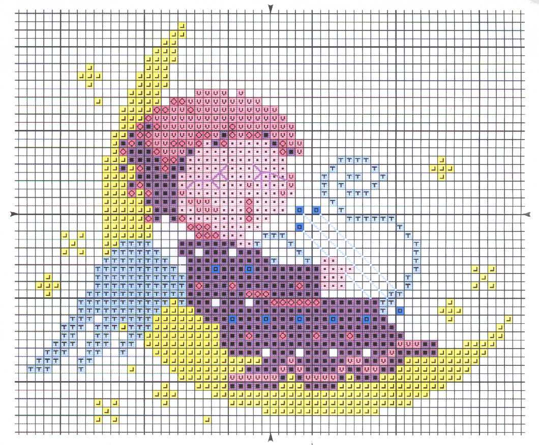 Schema punto croce Angelo su luna