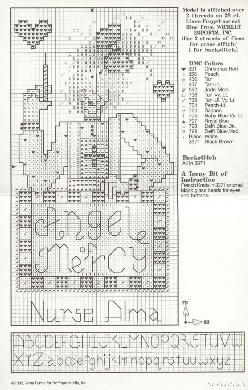 Schema punto croce Angelo strano 2