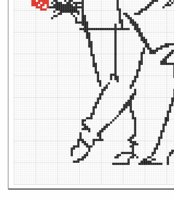 Schema punto croce Bacio tenero 4