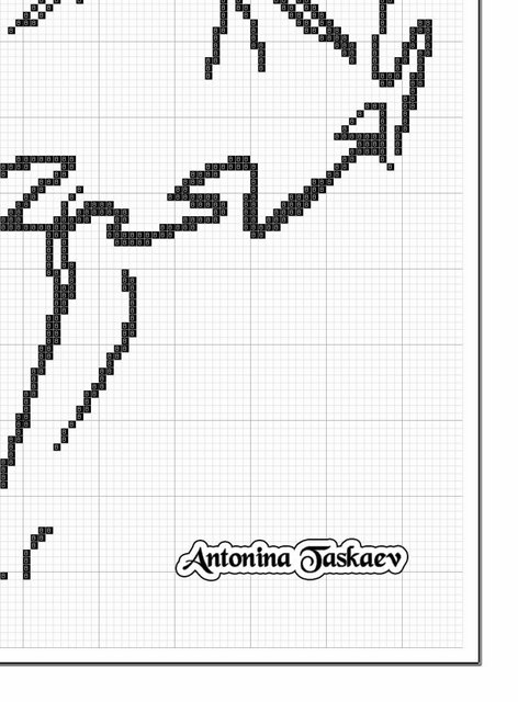 Schema punto croce Bacio tenero 5