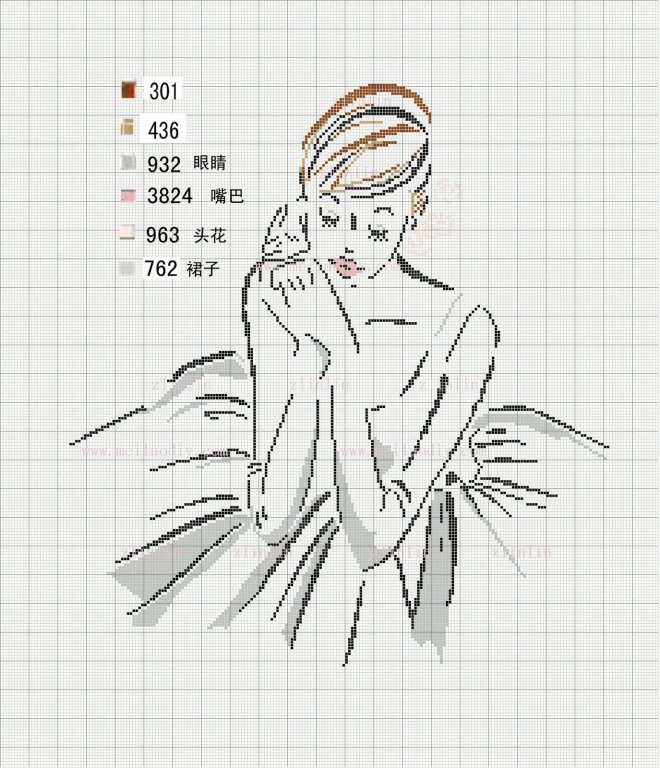 Schema punto croce Ballerina