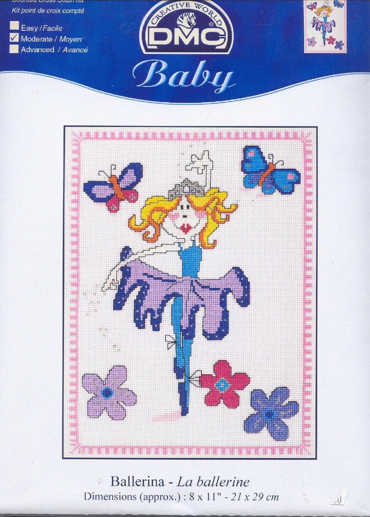 Schema punto croce Ballerina azzurra 1