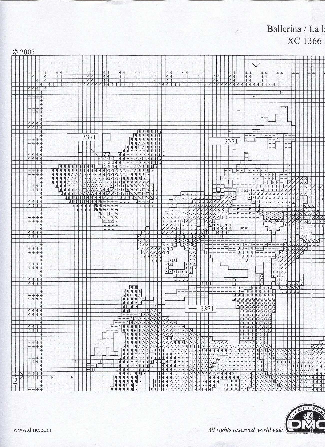 Schema punto croce Ballerina azzurra 2