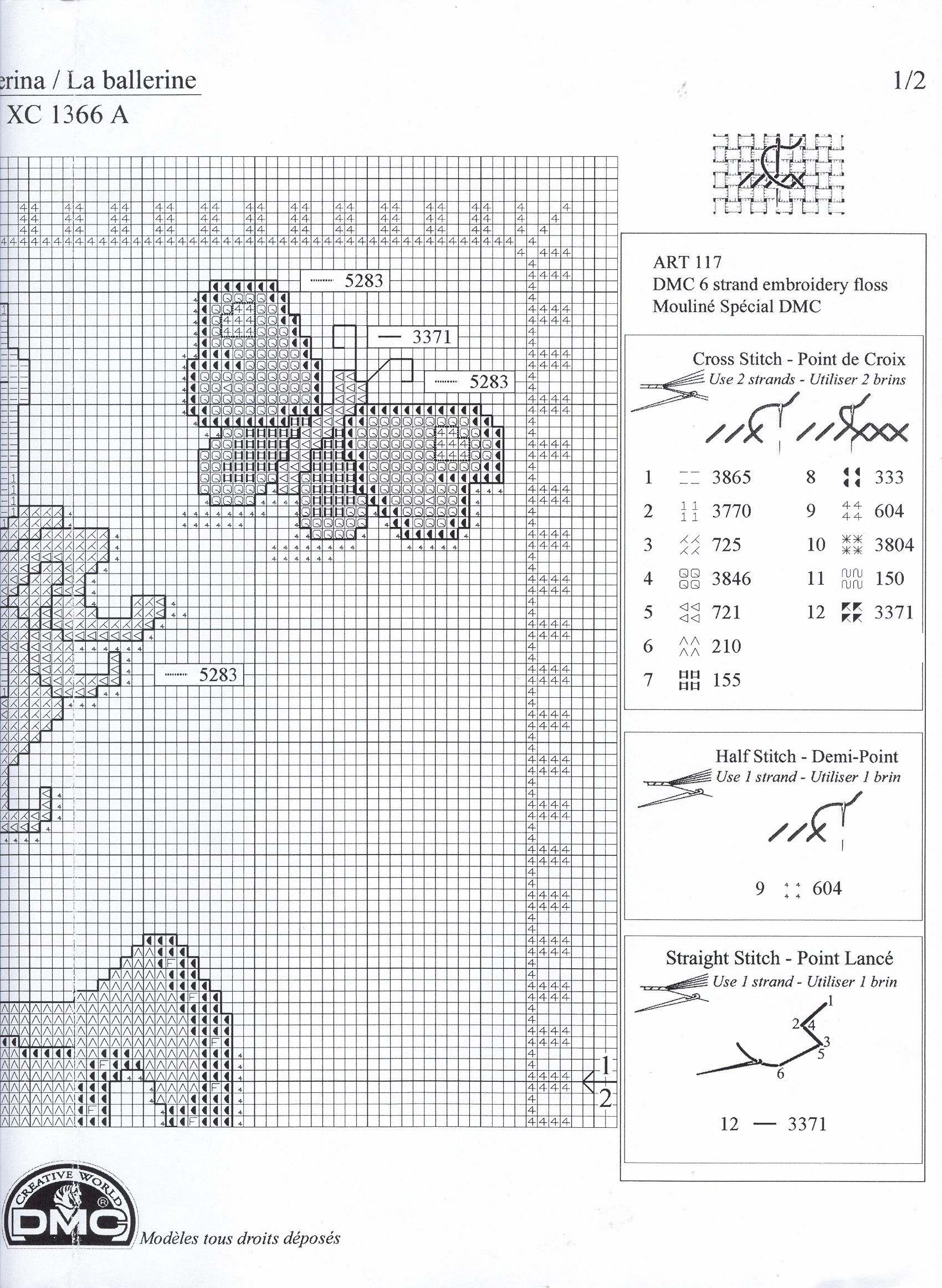 Schema punto croce Ballerina azzurra 3
