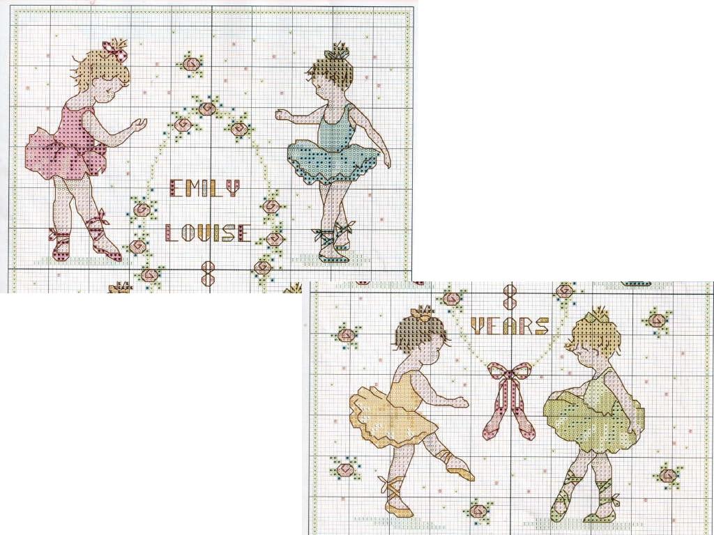 Schema punto croce Ballerine 6