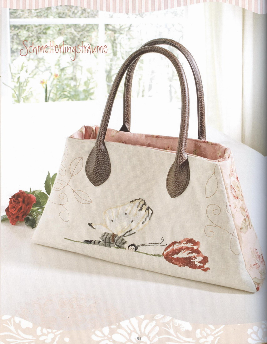 Schema punto croce Borsa farfalla 1