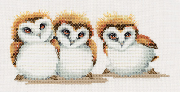 Schema punto croce Civette gufi 1