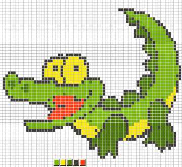 Schema punto croce Coccodrillo