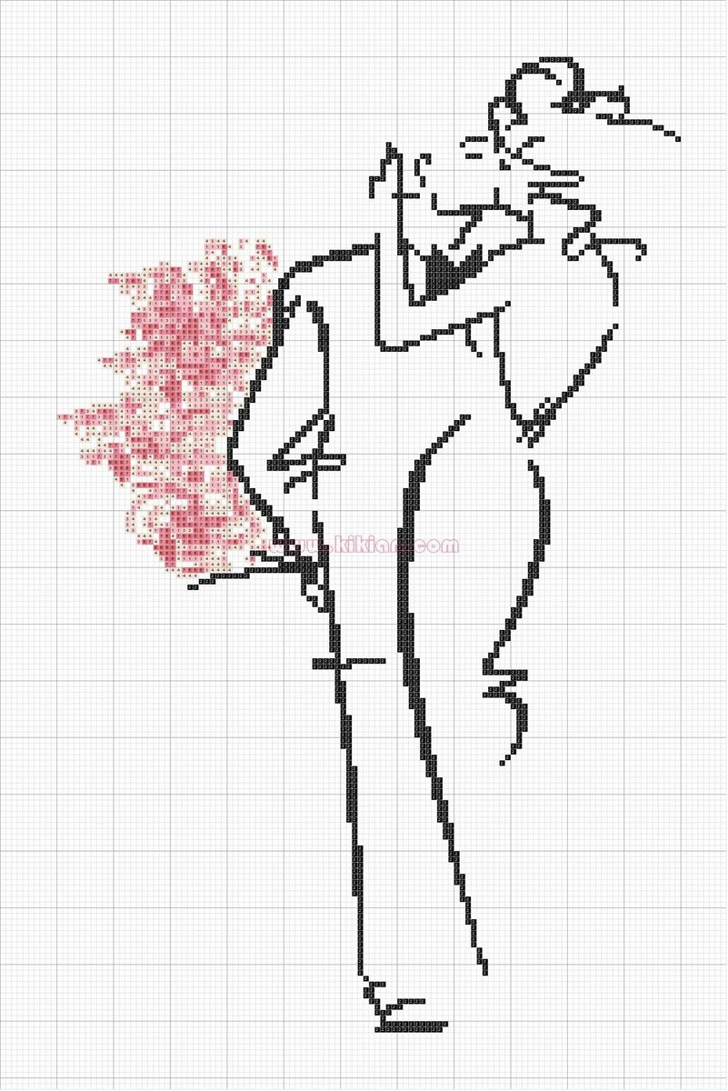 Schema punto croce Coppia bacio 1