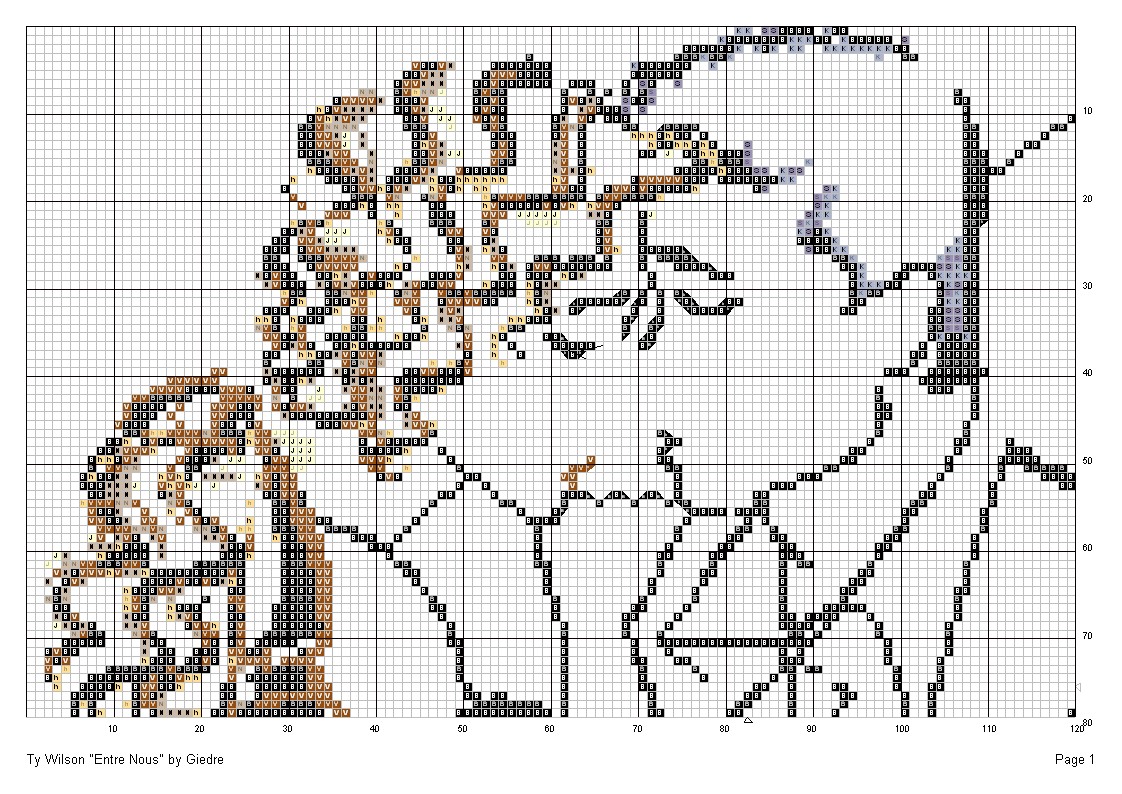 Schema punto croce Coppia vino 5