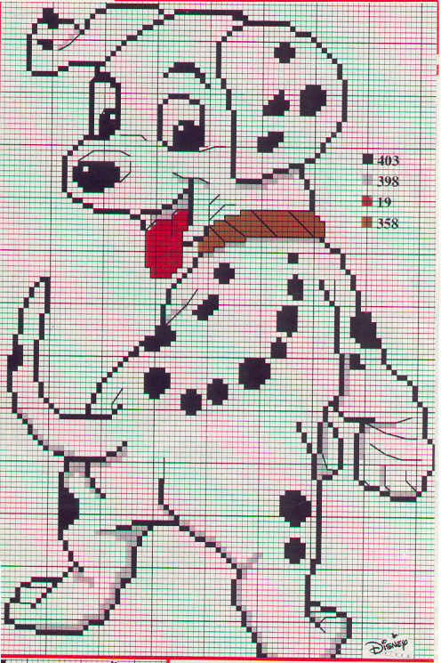 Schema punto croce Dalmata 1