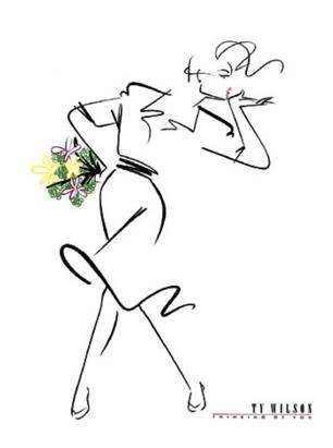 Schema punto croce Dama con fiori 1